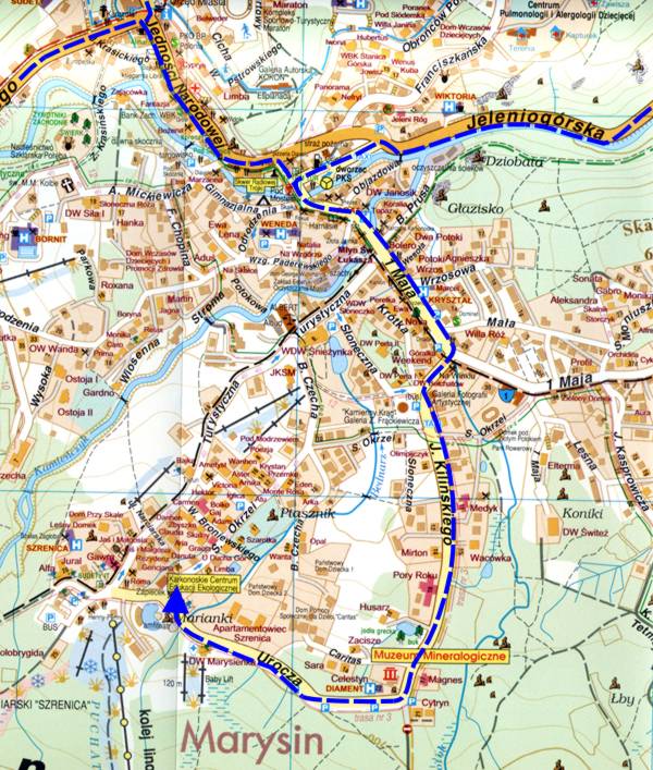 Mapa dojazdu do Karkonoskiego Centrum Edukacji Ekologicznej